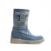 Europeon Union Women Blue Jeans Half Boot #3395